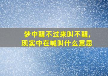 梦中醒不过来叫不醒,现实中在喊叫什么意思