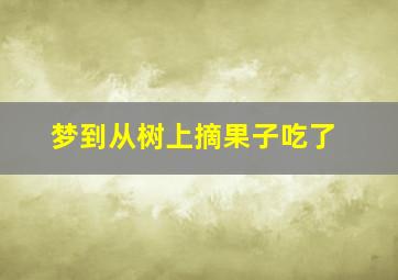 梦到从树上摘果子吃了