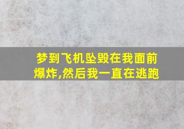 梦到飞机坠毁在我面前爆炸,然后我一直在逃跑