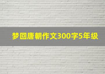 梦回唐朝作文300字5年级