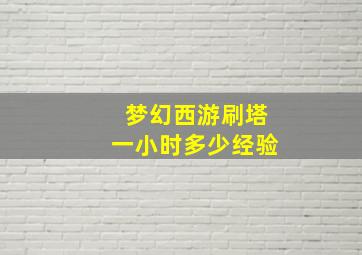 梦幻西游刷塔一小时多少经验