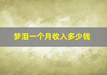 梦泪一个月收入多少钱