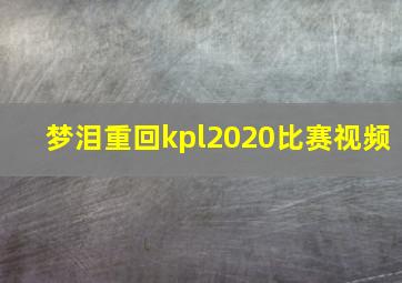 梦泪重回kpl2020比赛视频