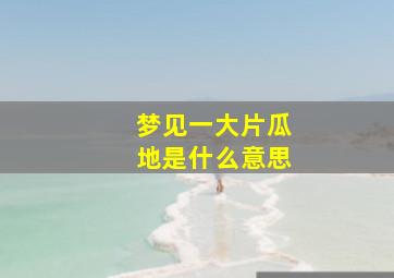 梦见一大片瓜地是什么意思