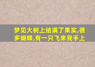 梦见大树上结满了果实,很多蝴蝶,有一只飞来我手上