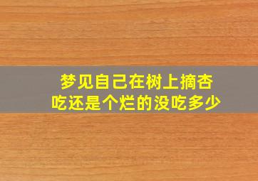 梦见自己在树上摘杏吃还是个烂的没吃多少