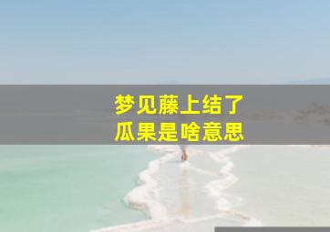 梦见藤上结了瓜果是啥意思