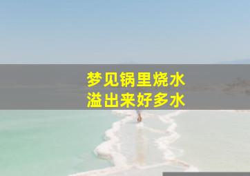 梦见锅里烧水溢出来好多水