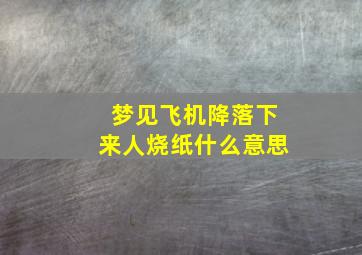 梦见飞机降落下来人烧纸什么意思