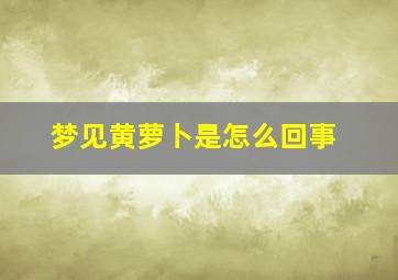 梦见黄萝卜是怎么回事