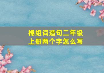 棉组词造句二年级上册两个字怎么写