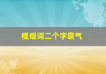 棍组词二个字霸气