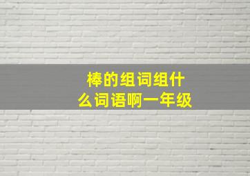 棒的组词组什么词语啊一年级