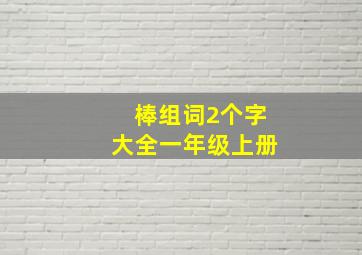 棒组词2个字大全一年级上册