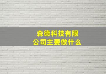 森德科技有限公司主要做什么