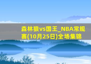 森林狼vs国王_NBA常规赛(10月25日)全场集锦