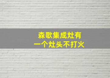 森歌集成灶有一个灶头不打火