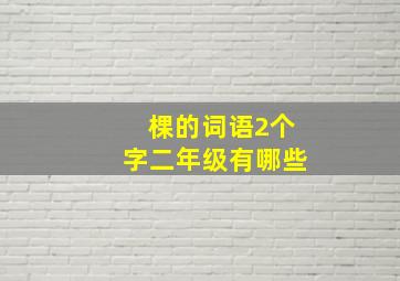 棵的词语2个字二年级有哪些