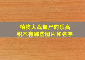 植物大战僵尸的乐高积木有哪些图片和名字