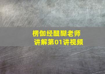 楞伽经醍醐老师讲解第01讲视频