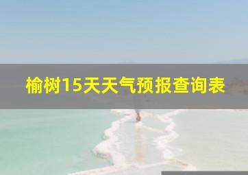 榆树15天天气预报查询表