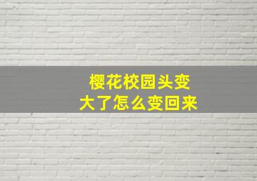 樱花校园头变大了怎么变回来