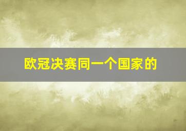 欧冠决赛同一个国家的