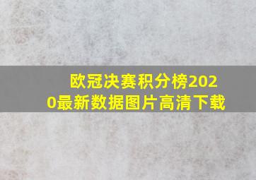 欧冠决赛积分榜2020最新数据图片高清下载