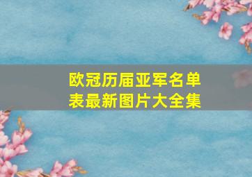 欧冠历届亚军名单表最新图片大全集