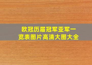 欧冠历届冠军亚军一览表图片高清大图大全