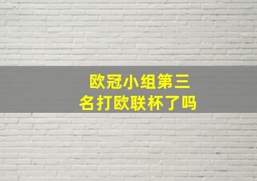 欧冠小组第三名打欧联杯了吗