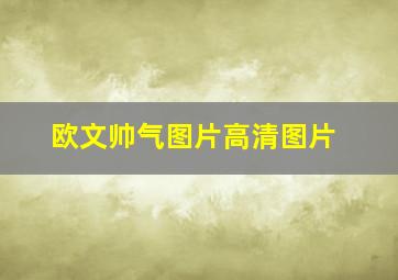 欧文帅气图片高清图片