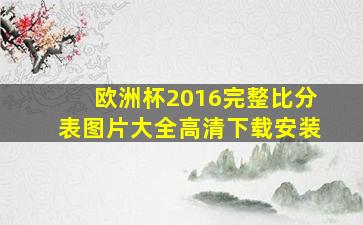 欧洲杯2016完整比分表图片大全高清下载安装