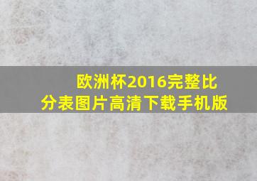 欧洲杯2016完整比分表图片高清下载手机版