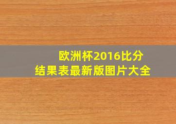 欧洲杯2016比分结果表最新版图片大全