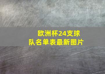 欧洲杯24支球队名单表最新图片