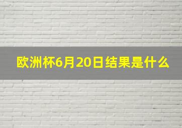 欧洲杯6月20日结果是什么