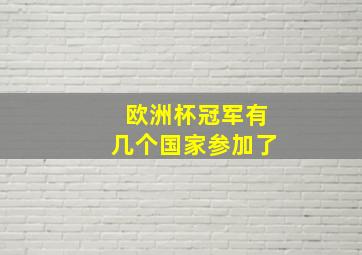 欧洲杯冠军有几个国家参加了