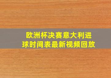 欧洲杯决赛意大利进球时间表最新视频回放