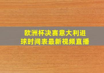 欧洲杯决赛意大利进球时间表最新视频直播