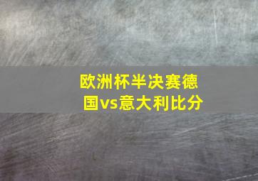 欧洲杯半决赛德国vs意大利比分