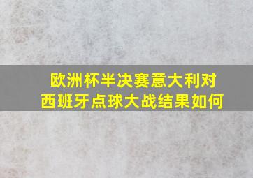 欧洲杯半决赛意大利对西班牙点球大战结果如何