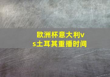 欧洲杯意大利vs土耳其重播时间