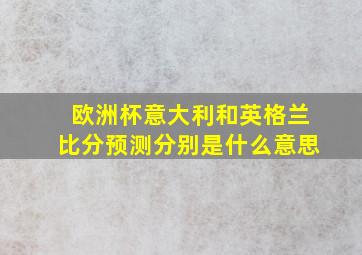 欧洲杯意大利和英格兰比分预测分别是什么意思