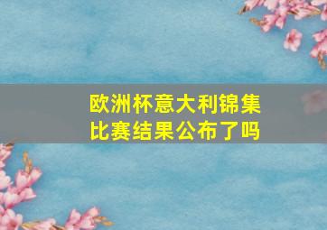 欧洲杯意大利锦集比赛结果公布了吗