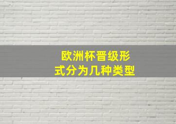 欧洲杯晋级形式分为几种类型