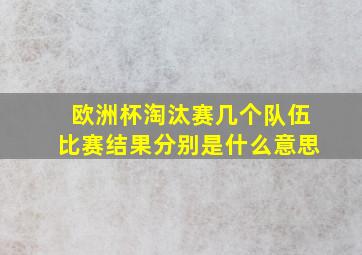 欧洲杯淘汰赛几个队伍比赛结果分别是什么意思