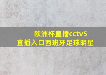 欧洲杯直播cctv5直播入口西班牙足球明星