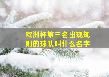 欧洲杯第三名出现规则的球队叫什么名字