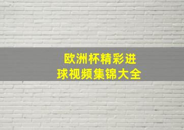 欧洲杯精彩进球视频集锦大全